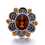 20MM Brown Crystal Rhinestone Owl flower design Rhinestone enamel Metal snap button charms