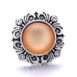 20MM yellow design Rhinestone enamel Metal snap button charms