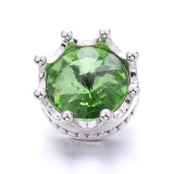 20MM green design Rhinestone enamel Metal snap button charms