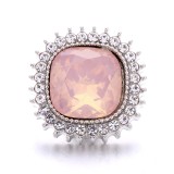 20MM pink design Rhinestone enamel Metal snap button charms