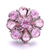 20MM pink design Rhinestone enamel Metal snap button charms