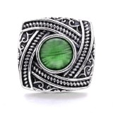 20MM green design Rhinestone enamel Metal snap button charms