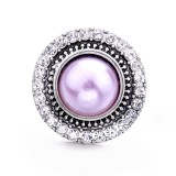 20MM white red design Rhinestone enamel Metal snap button charms