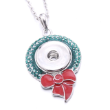 Christmas Metal Pendant 60CM Necklace for 20mm Snaps button jewelry wholesale