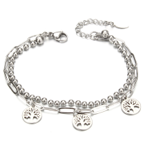 Stainless Steel Bracelets Women Tree Heart Stars Charm Bracelet Wholesale