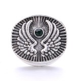 20MM black design Rhinestone enamel Metal snap button charms