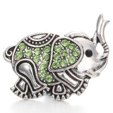 20MM green design Rhinestone enamel Metal snap button charms