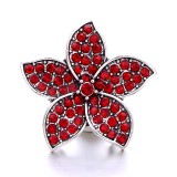 20MM red design Rhinestone enamel Metal snap button charms
