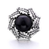 20MM black design Rhinestone enamel Metal snap button charms