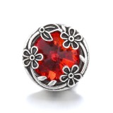 20MM red design Rhinestone enamel Metal snap button charms