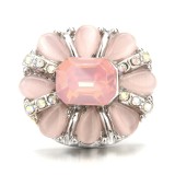 20MM pink design Rhinestone enamel Metal snap button charms