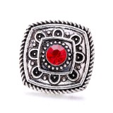 20MM red design Rhinestone enamel Metal snap button charms