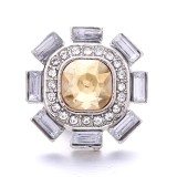 20MM yellow design Rhinestone enamel Metal snap button charms