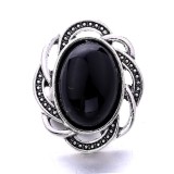 20MM black design Rhinestone enamel Metal snap button charms