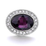 20MM purple design Rhinestone enamel Metal snap button charms