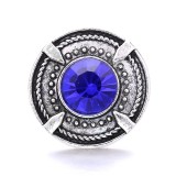 20MM blue design Rhinestone enamel Metal snap button charms