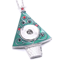 Christmas Metal Pendant 60CM Necklace for 20mm Snaps button jewelry wholesale