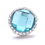 20MM blue design Rhinestone enamel Metal snap button charms