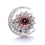 20MM Brown Crystal Rhinestone Owl flower design Rhinestone enamel Metal snap button charms