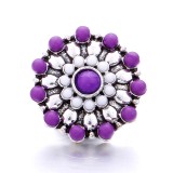 20MM purple design Rhinestone enamel Metal snap button charms