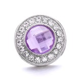 20MM purple design Rhinestone enamel Metal snap button charms
