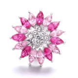 20MM pink design Rhinestone enamel Metal snap button charms