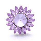 20MM purple design Rhinestone enamel Metal snap button charms