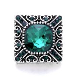 20MM green design Rhinestone enamel Metal snap button charms