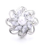 20MM white red design Rhinestone enamel Metal snap button charms
