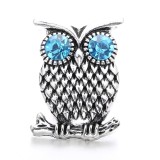 20MM blue design Rhinestone enamel Metal snap button charms