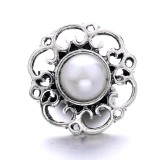 20MM white red design Rhinestone enamel Metal snap button charms