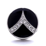 20MM black design Rhinestone enamel Metal snap button charms