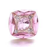 20MM pink design Rhinestone enamel Metal snap button charms