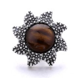 20MM Brown Crystal Rhinestone Owl flower design Rhinestone enamel Metal snap button charms