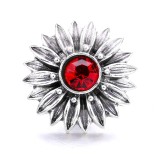 20MM red design Rhinestone enamel Metal snap button charms