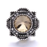 20MM yellow design Rhinestone enamel Metal snap button charms