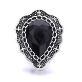 20MM black design Rhinestone enamel Metal snap button charms