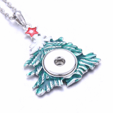 Christmas Metal Pendant 60CM Necklace for 20mm Snaps button jewelry wholesale