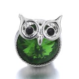 20MM green design Rhinestone enamel Metal snap button charms