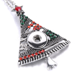 Christmas Metal Pendant 60CM Necklace for 20mm Snaps button jewelry wholesale