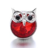 20MM red design Rhinestone enamel Metal snap button charms