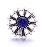 20MM blue design Rhinestone enamel Metal snap button charms