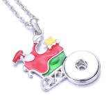 Christmas Metal Pendant 60CM Necklace for 20mm Snaps button jewelry wholesale