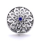 20MM blue design Rhinestone enamel Metal snap button charms