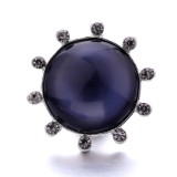 20MM black design Rhinestone enamel Metal snap button charms