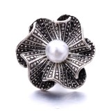 20MM white red design Rhinestone enamel Metal snap button charms