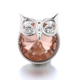 20MM Brown Crystal Rhinestone Owl flower design Rhinestone enamel Metal snap button charms