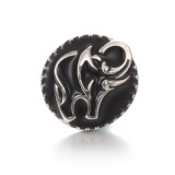 20MM black design Rhinestone enamel Metal  snap button charms