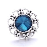 20MM blue design Rhinestone enamel Metal snap button charms