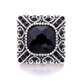 20MM black design Rhinestone enamel Metal snap button charms